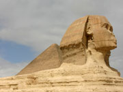 Egypte sphinx vanaf de zijkant